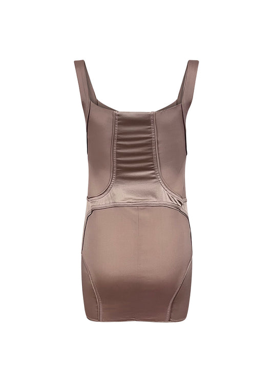 Lilac Satin Mini Dress
