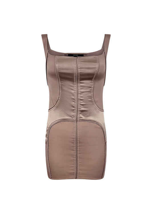 Lilac Satin Mini Dress