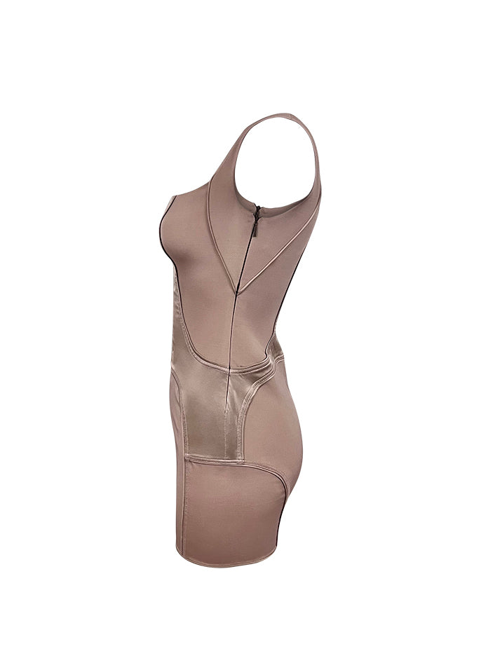 Lilac Satin Mini Dress