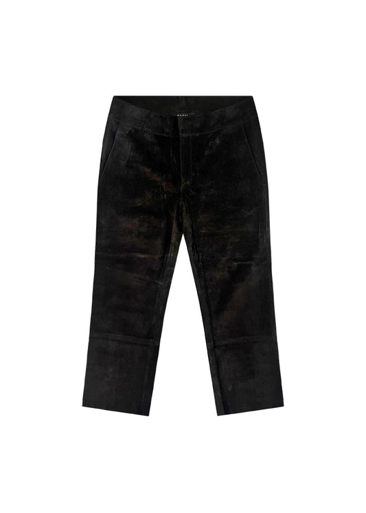 Brown Suede Cropped Pant