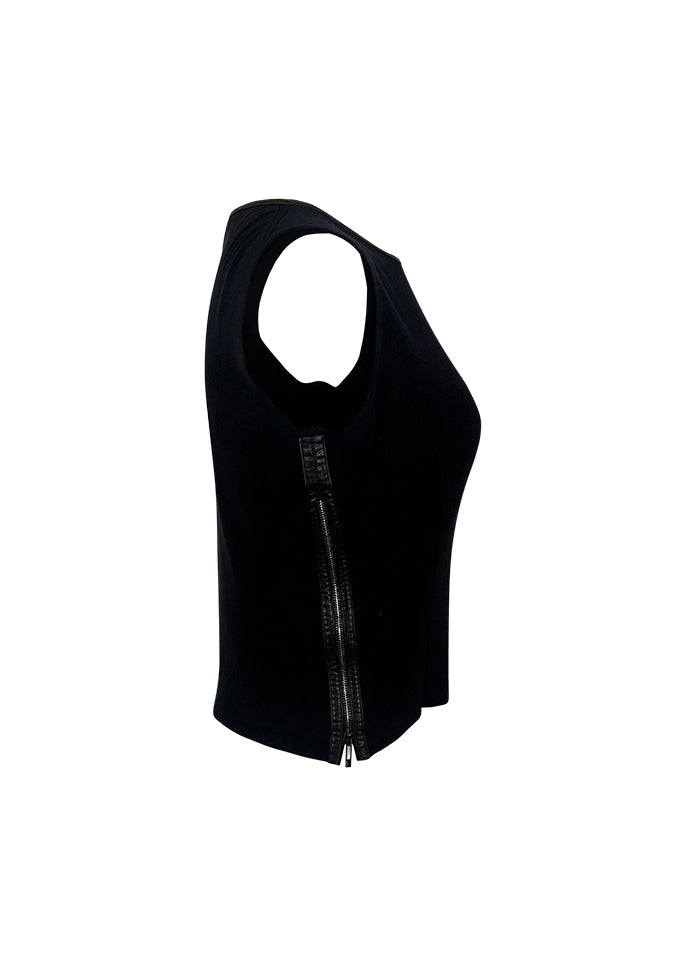Ribbed Side Zip Top