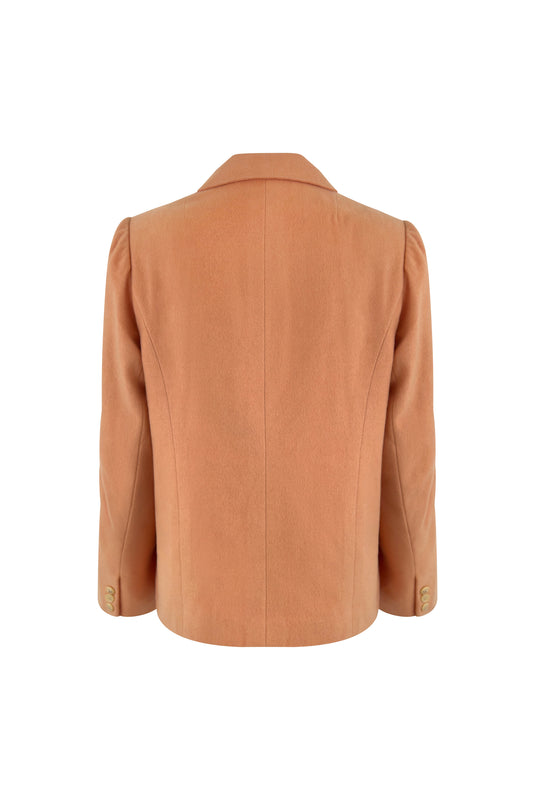 Orange Cashmere Three-Pocket Blazer