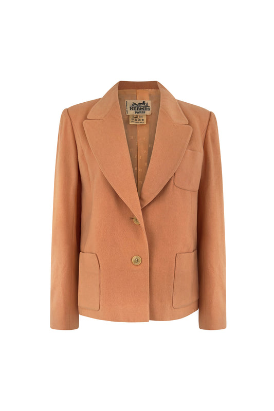 Hermès orange cashmere three-pocket blazer from the 1990s.