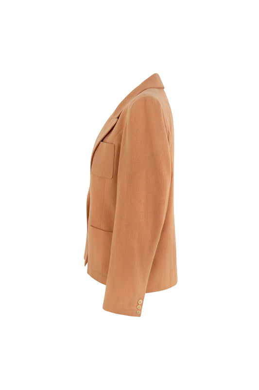 Orange Cashmere Three-Pocket Blazer