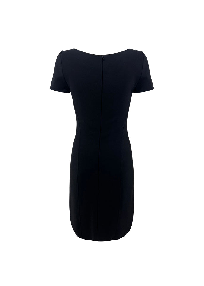 Black Keyhole Crepe Mini Dress