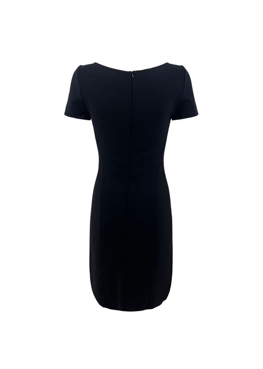 Black Keyhole Crepe Mini Dress