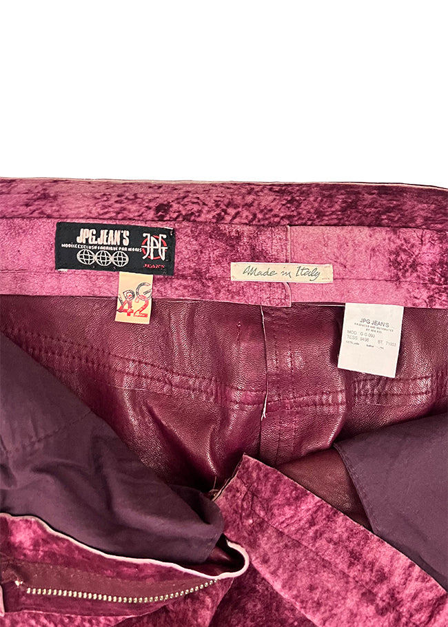 Purple Printed Suede Skirt