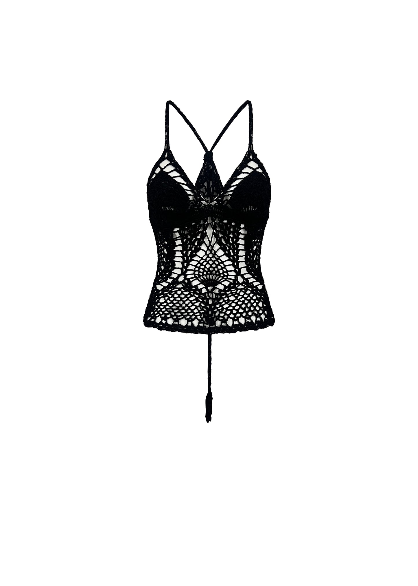 Black Crochet Halter Top