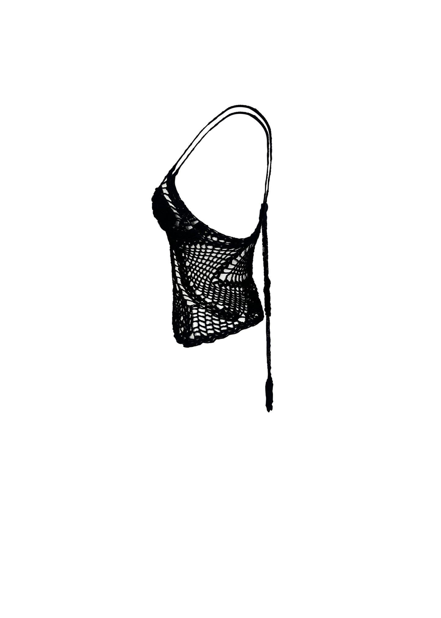 Black Crochet Halter Top
