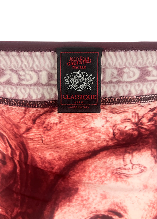 Burgundy Biblical Print Swimsuit