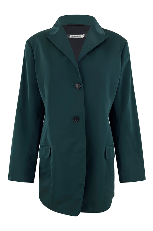 Jil Sander green two-button jacket from the 2000s.