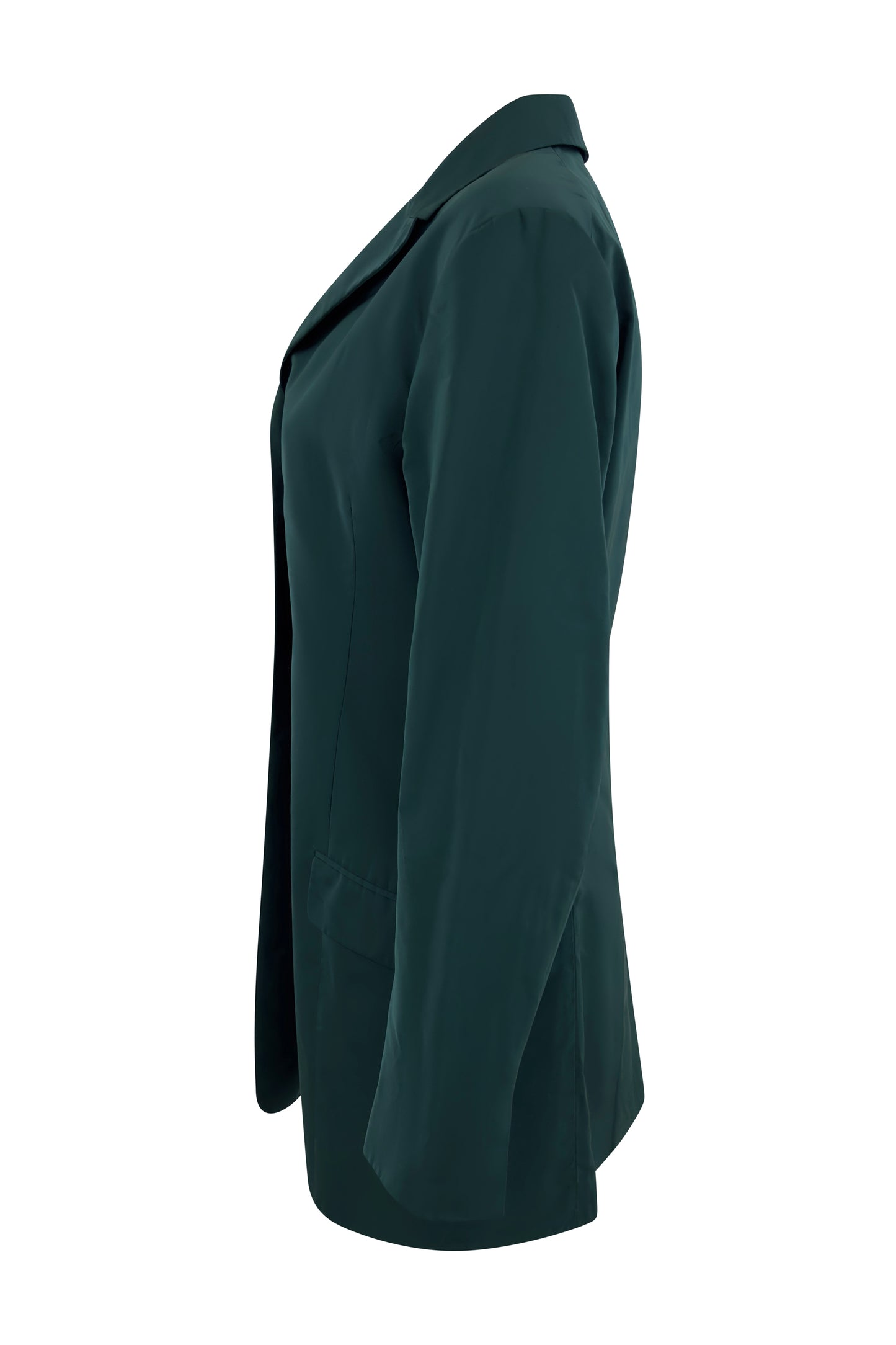 Green Nylon Two-Button Jacket