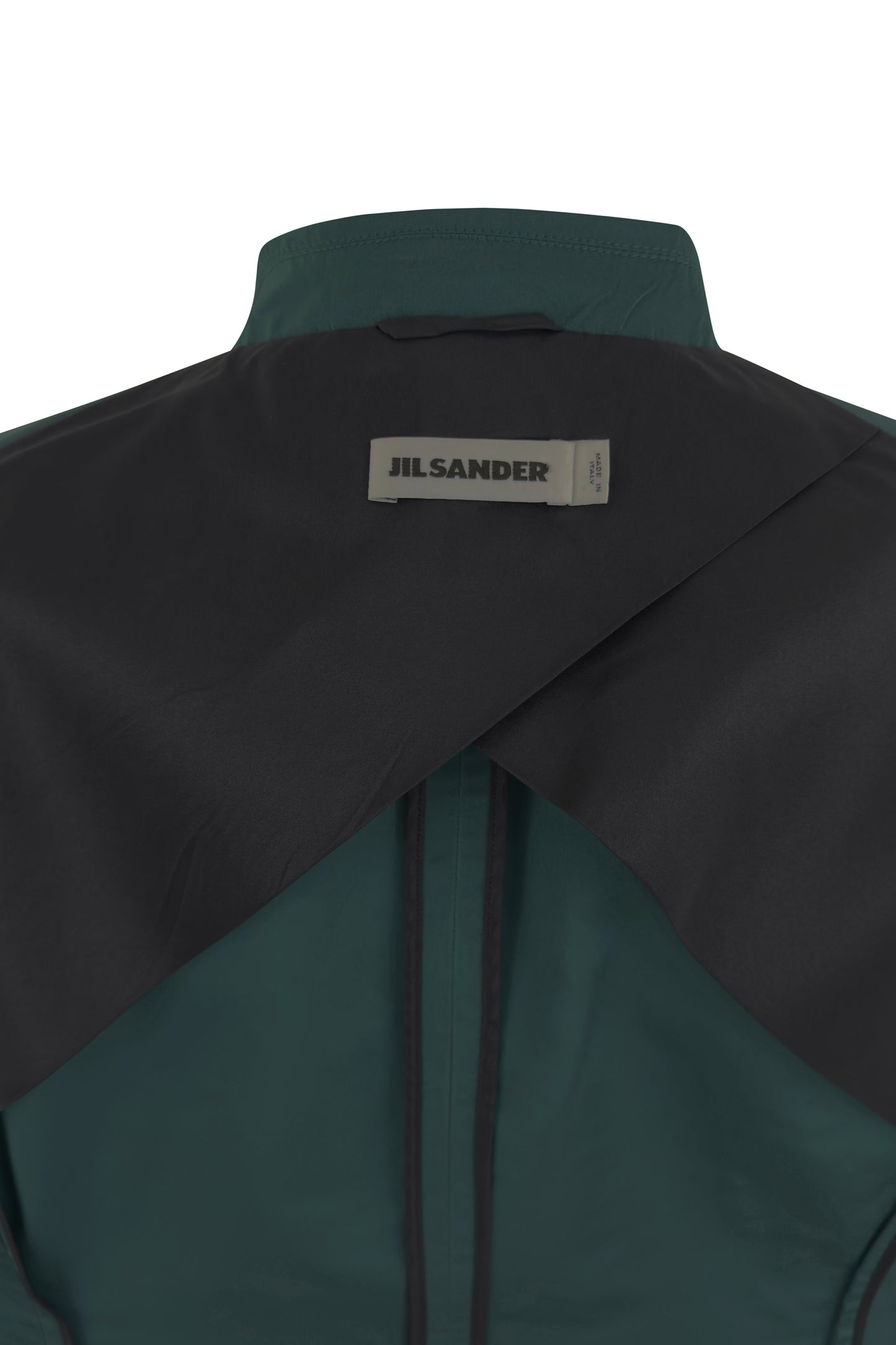 Green Nylon Two-Button Jacket