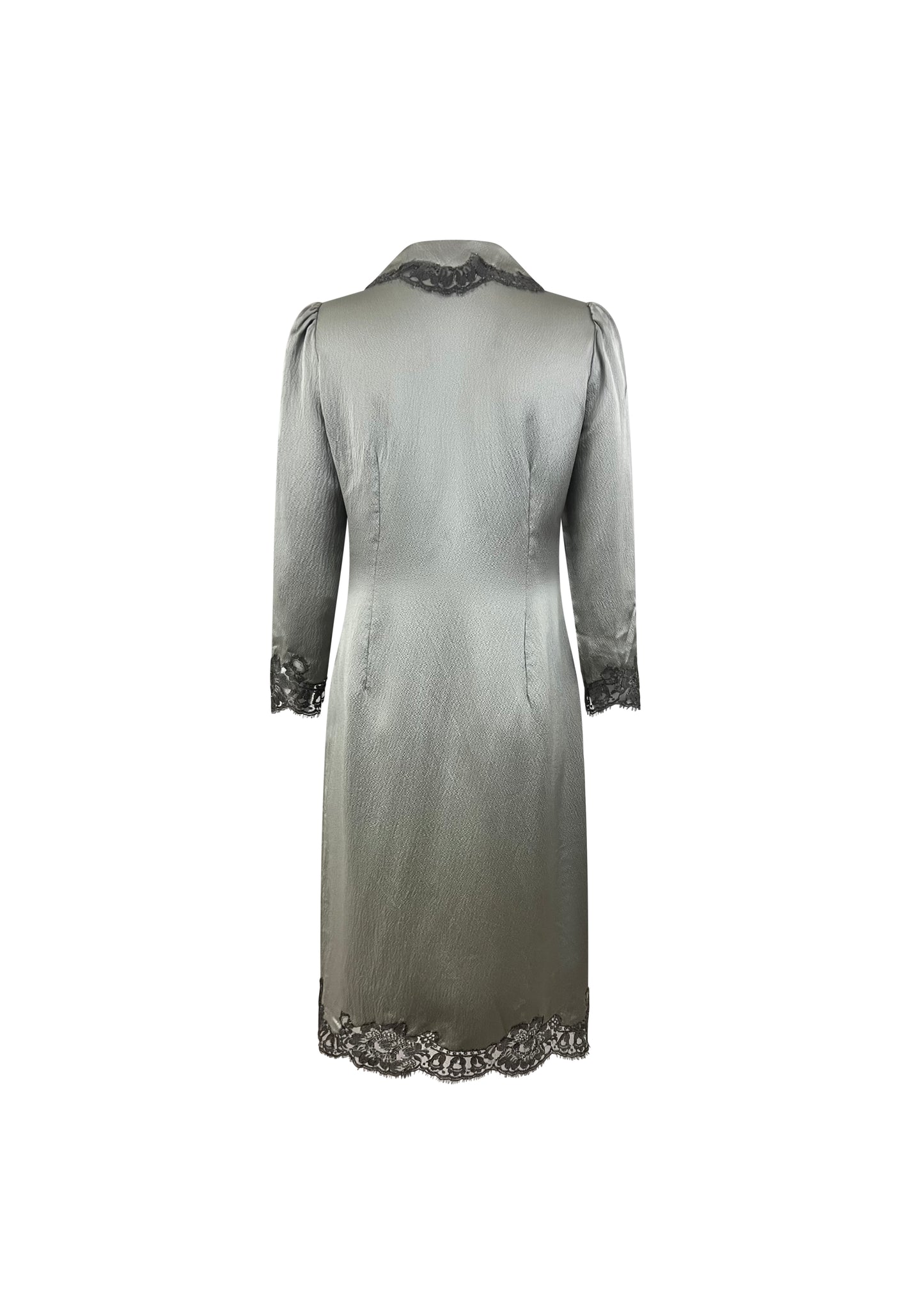 Grey Silk and Lace Duster