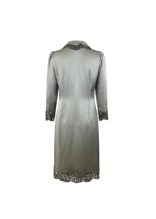 Grey Silk and Lace Duster