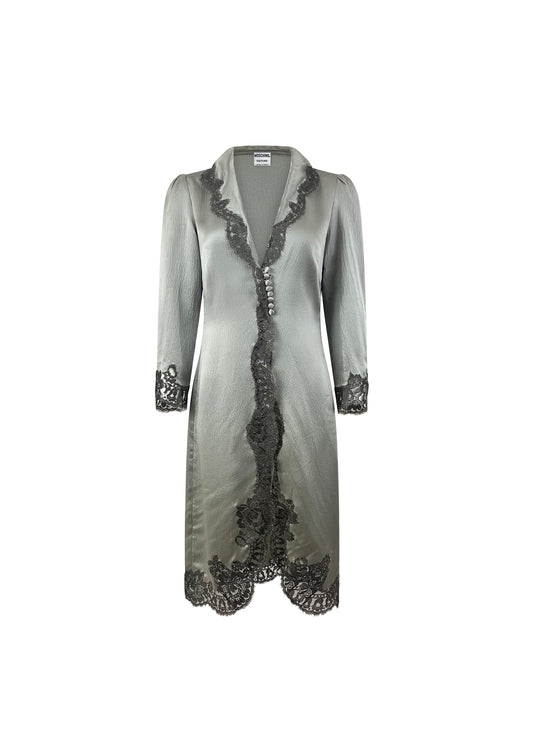 Grey Silk and Lace Duster