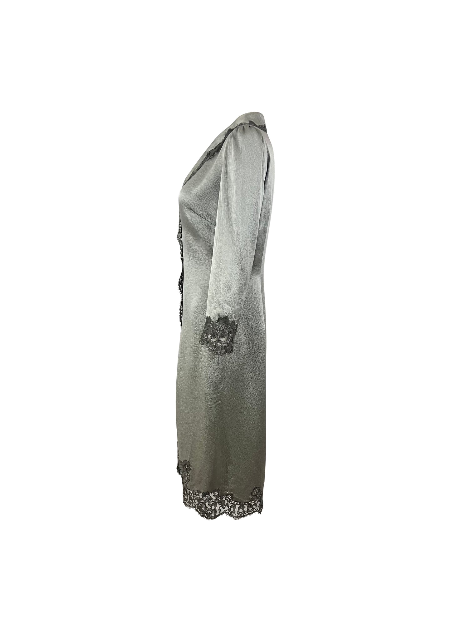 Grey Silk and Lace Duster