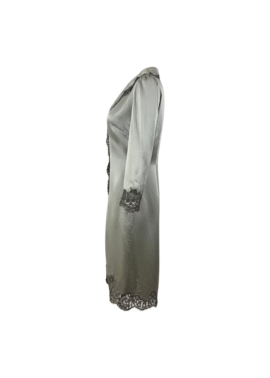 Grey Silk and Lace Duster
