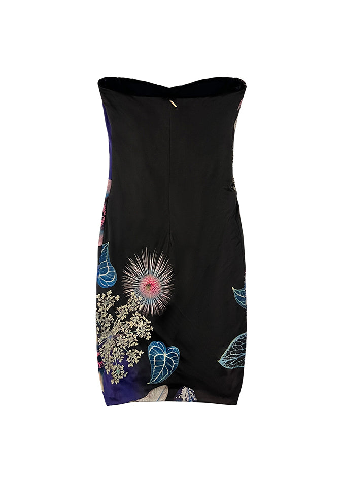 Corseted Sea Life Print Midi Dress