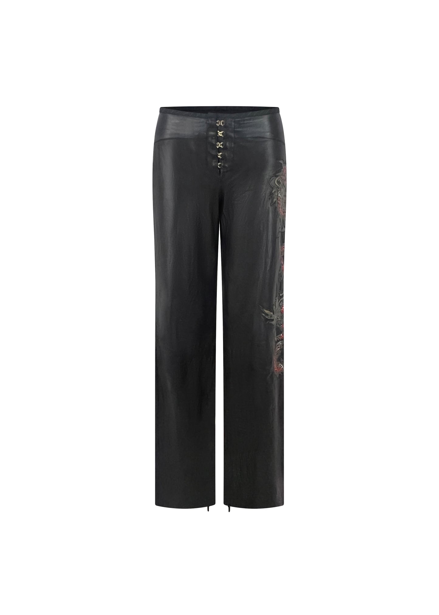 Leather Dragon Laser Cut Pants