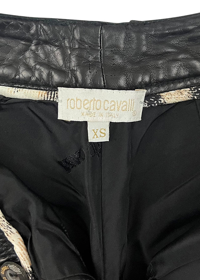 Black Leather Lace Up Pants