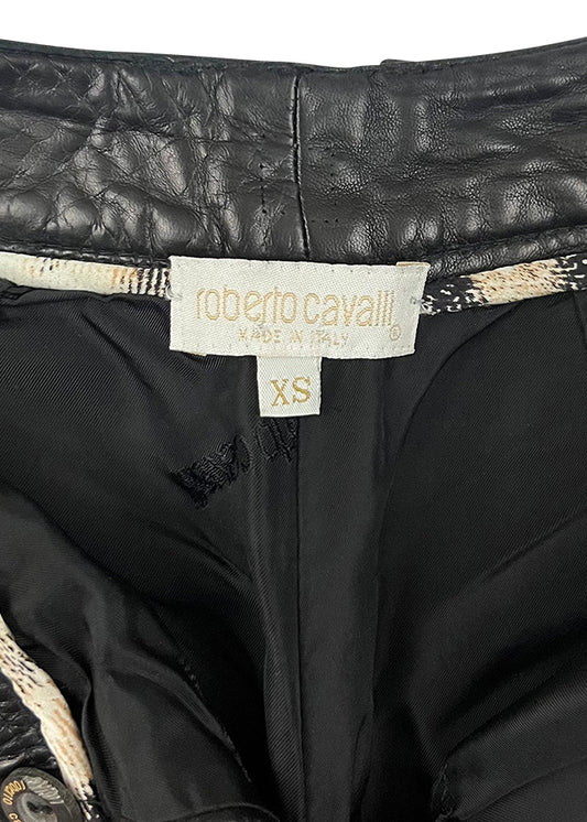 Black Leather Lace Up Pants
