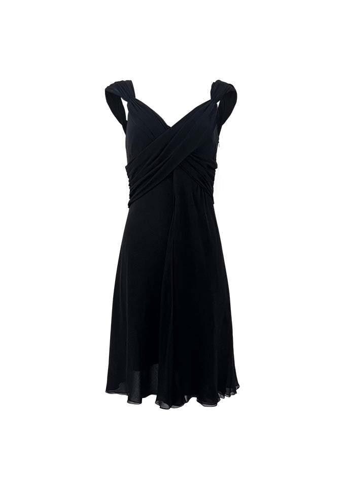 Black Silk Chiffon Dress