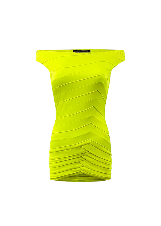 Neon Yellow Off Shoulder Dress Taste Neon Yellow Off Shoulder Dress Taste