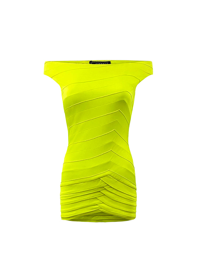 Neon Yellow Off Shoulder Dress