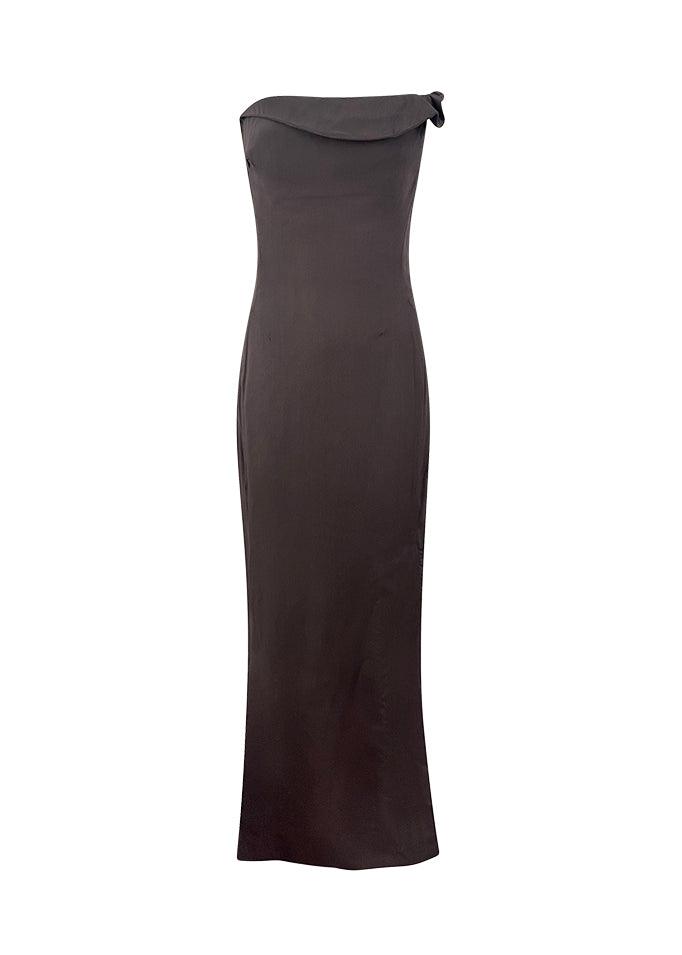 Taupe Crêpe Silk Gown