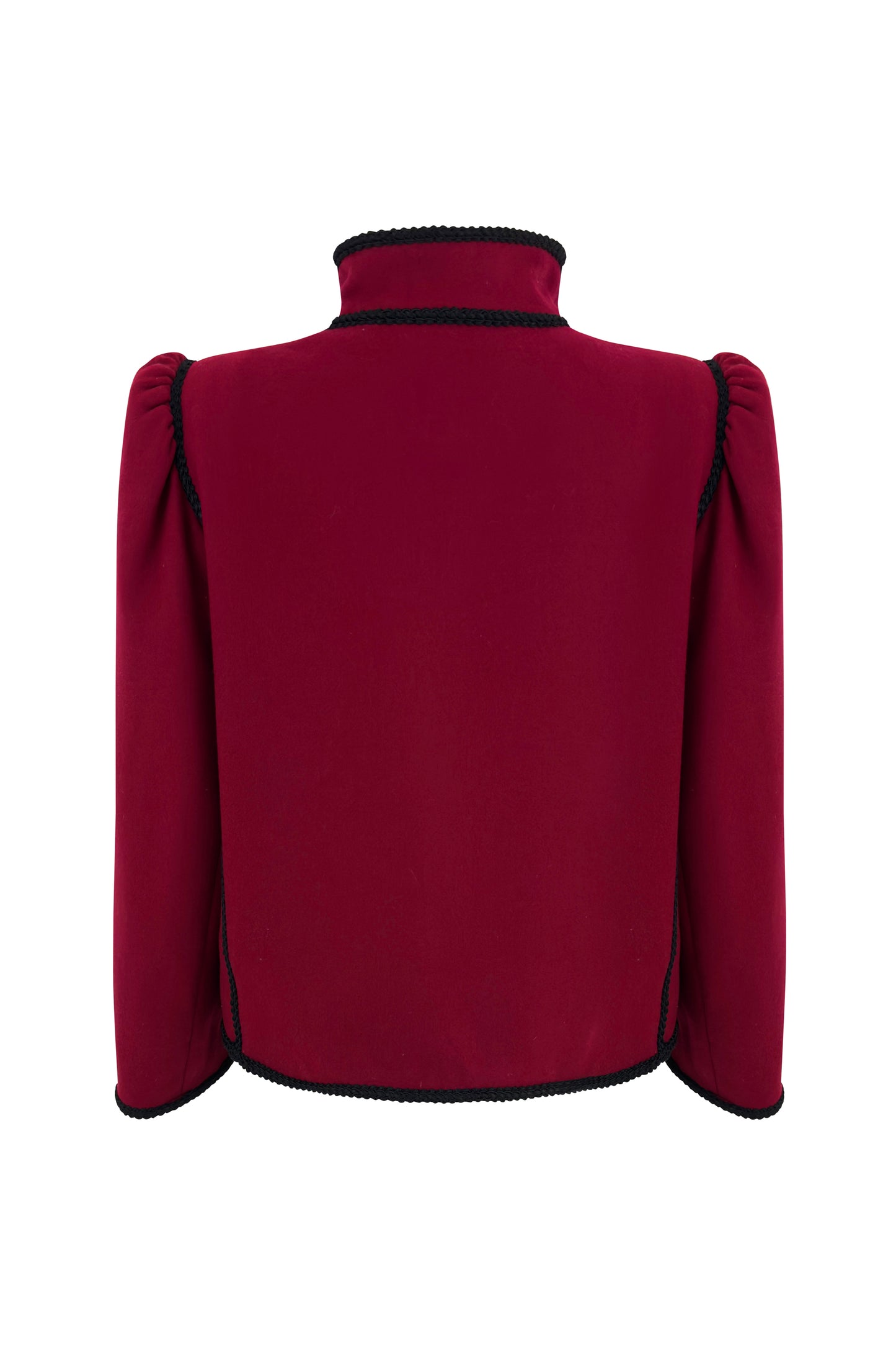 Red Wool Runway Braided Passementerie Toggle Jacket