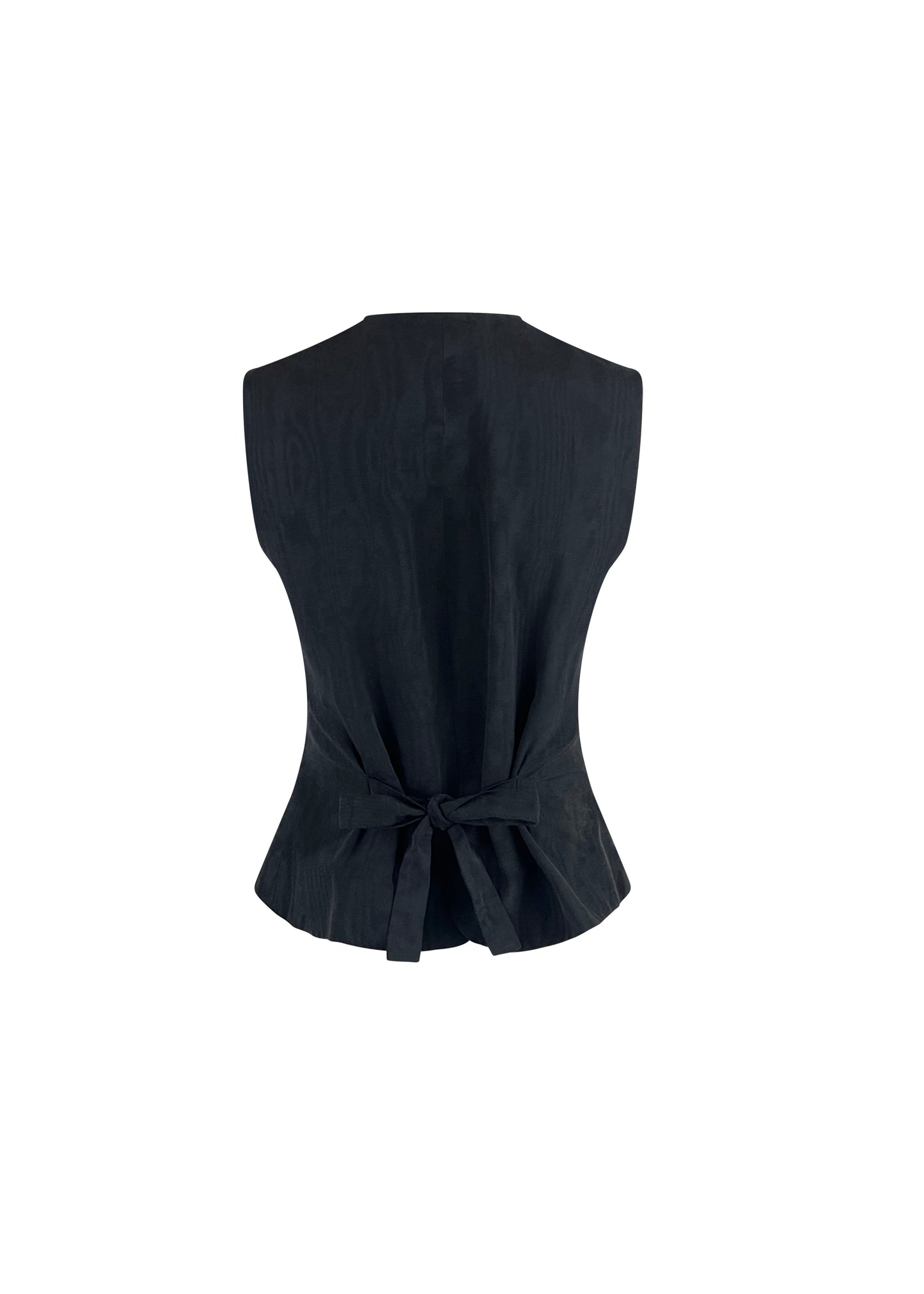 Black Moire Silk Vest