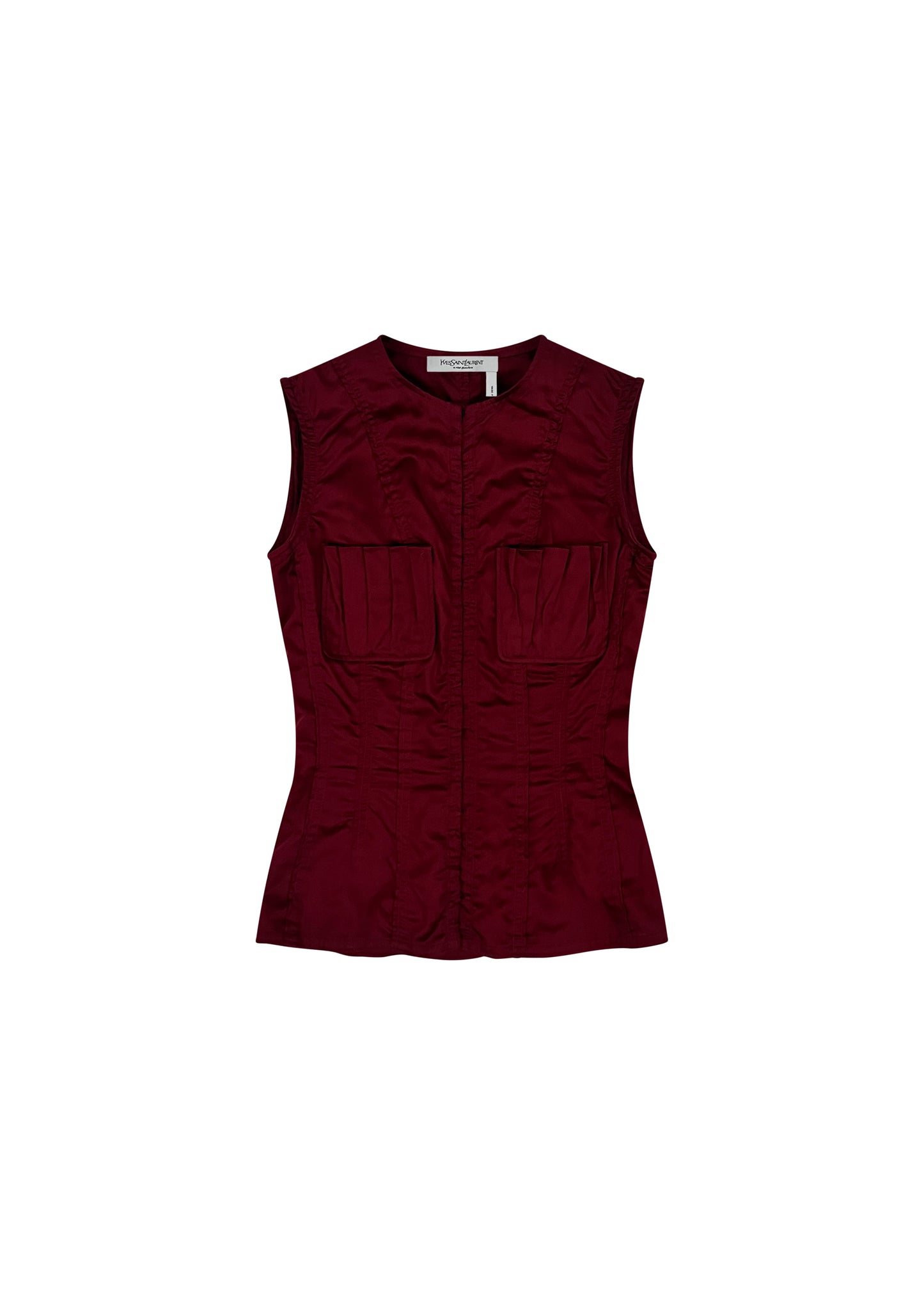 Red Ruched Sleeveless Top