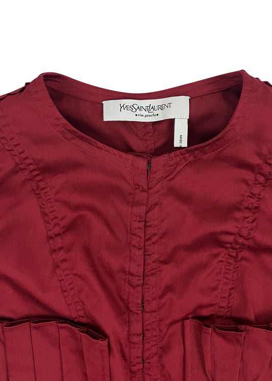 Red Ruched Sleeveless Top