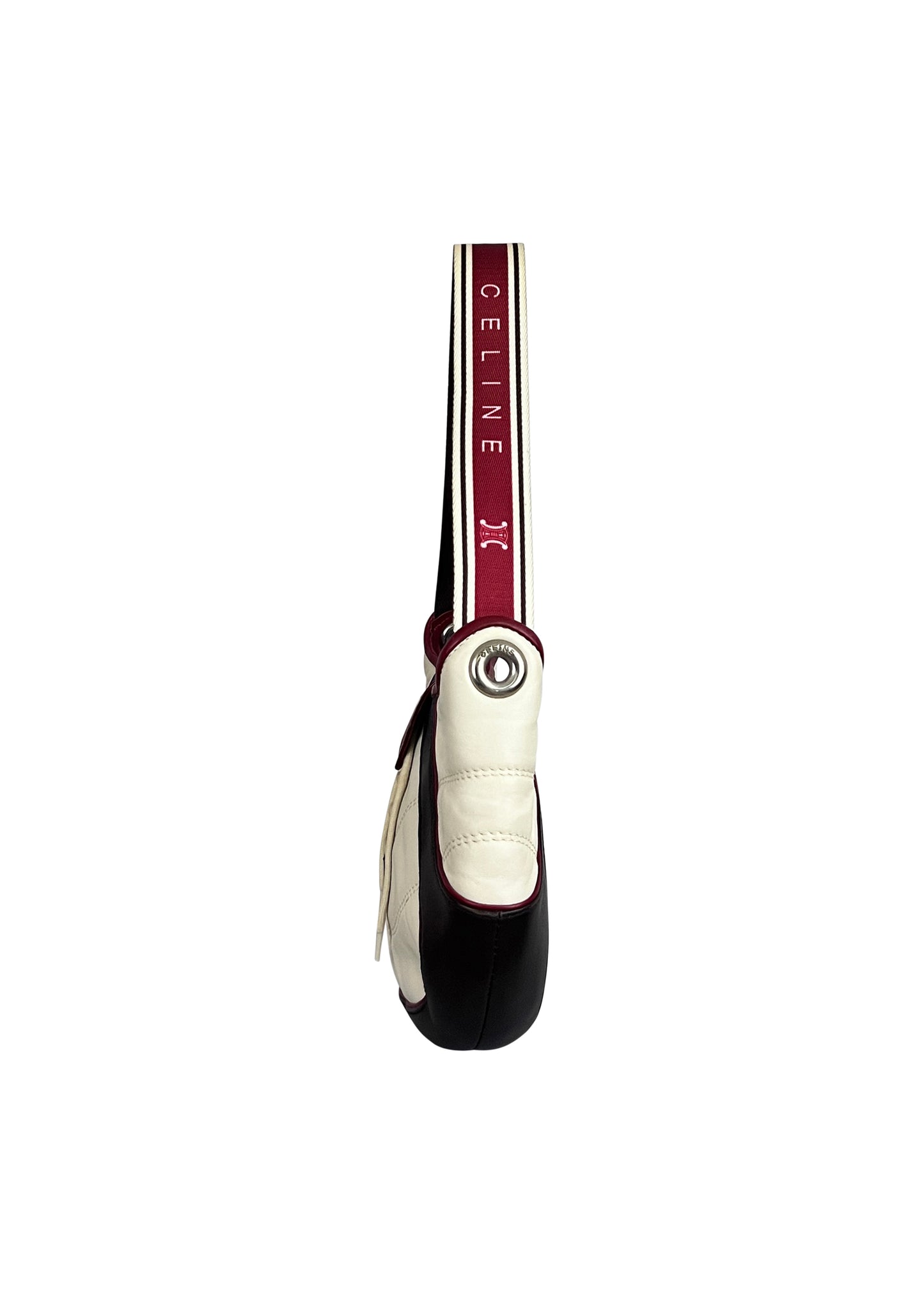 White Leather World Cup Lace Up Bag