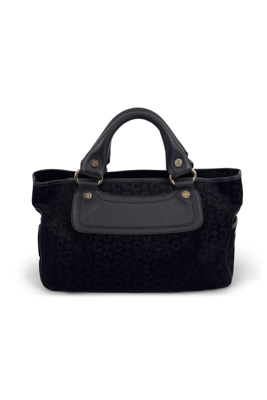 Celine black suede Boogie Bag with leather trim and top handles, Michael Kors era, early 2000s.