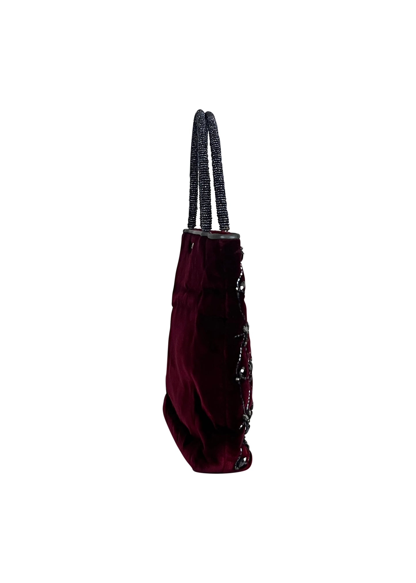 Red Velvet Beaded Mini Tote