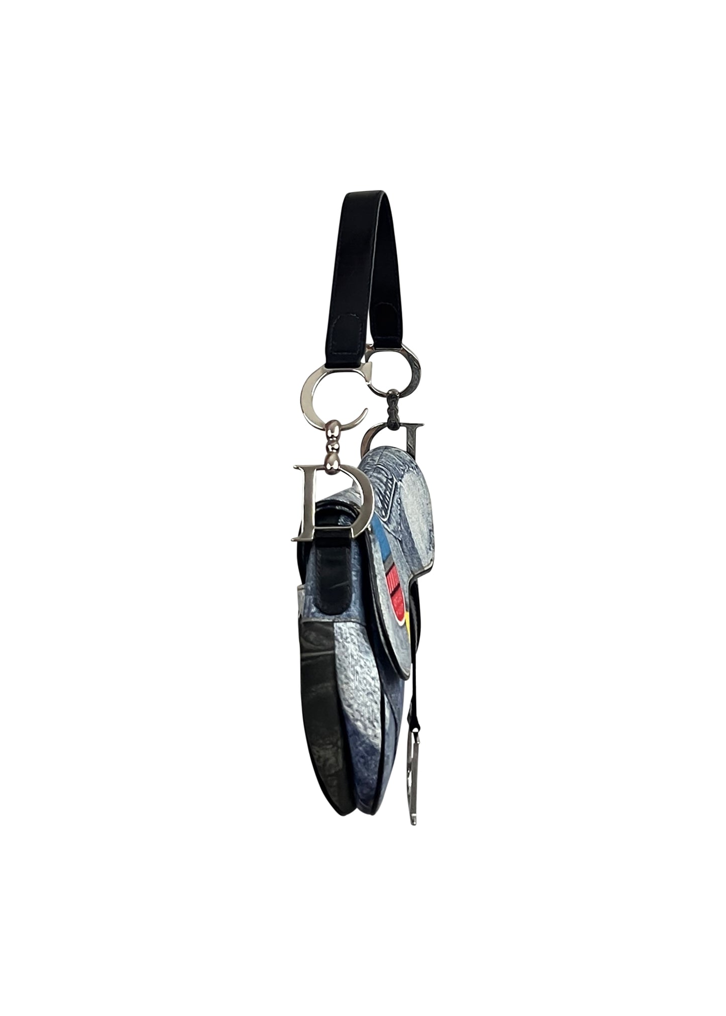 Blue Printed Denim Speedway Saddle
