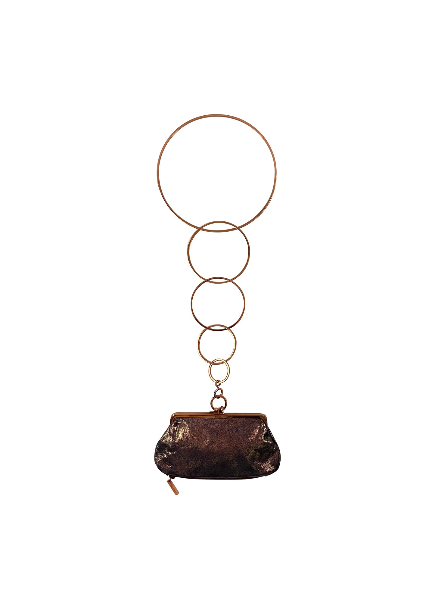 Purple Iridescent Leather Multi Ring Kisslock Bag