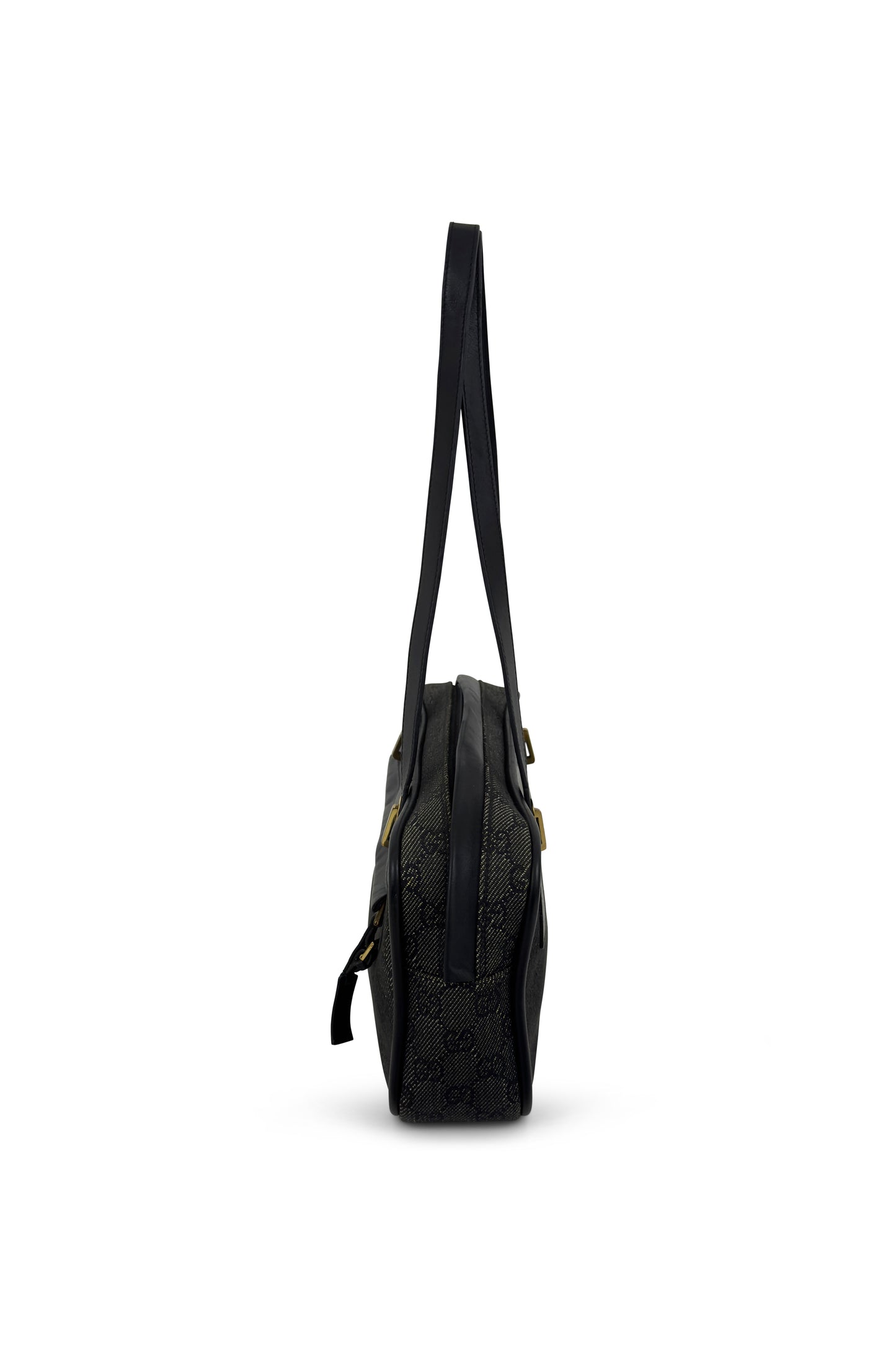 Black Canvas & Leather GG Shoulder Bag