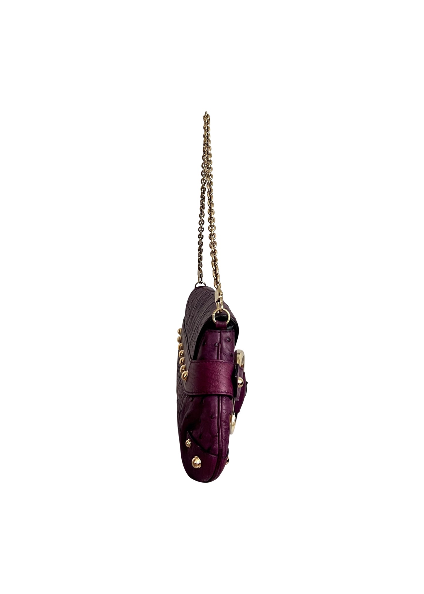 Purple Ostrich Horsebit Bag XL