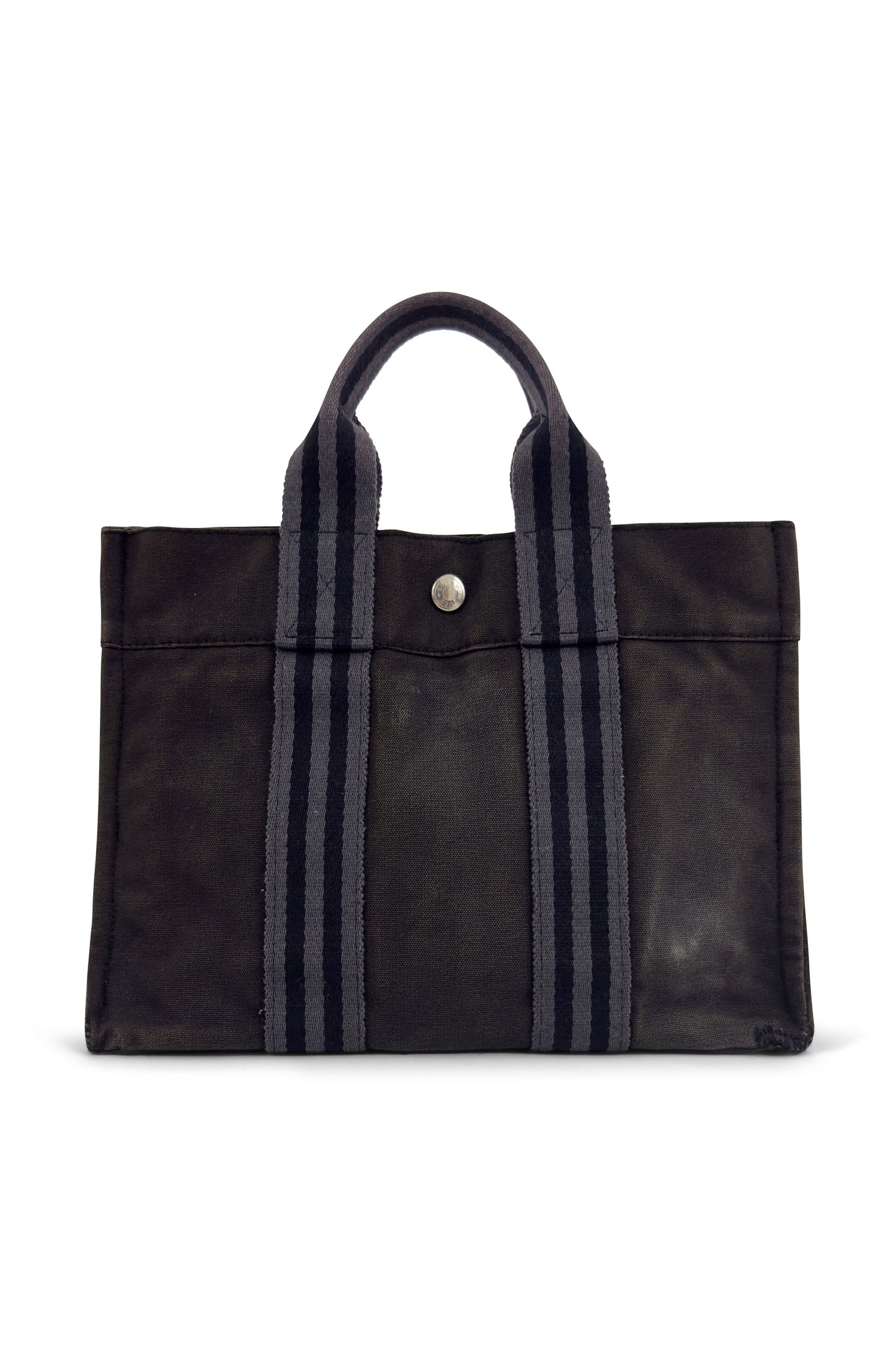 Gray Distressed Canvas Fourre-Tout PM Tote