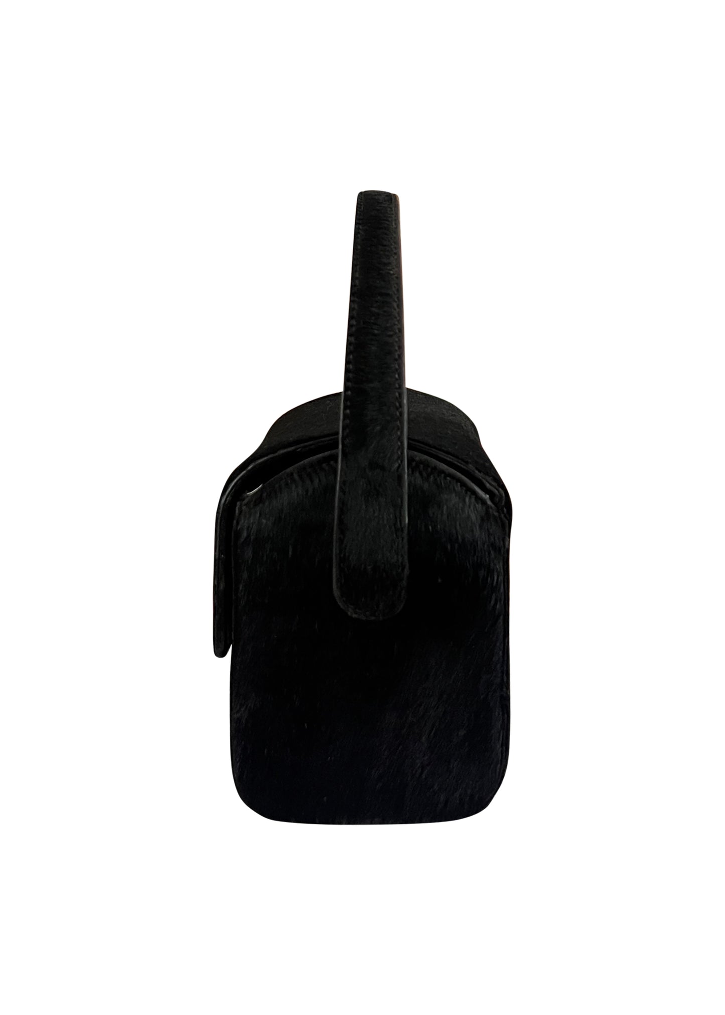 Black Pony Hair Box Mini Bag