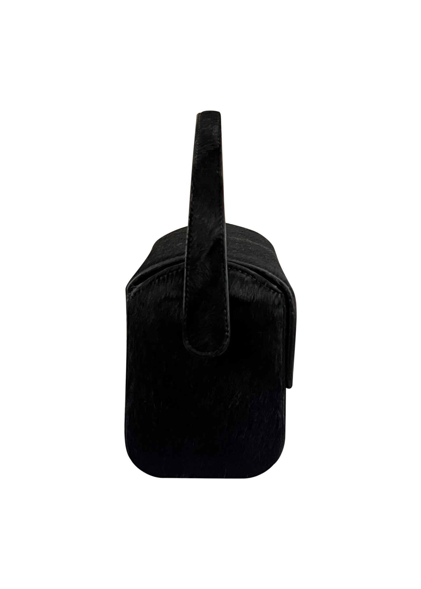 Black Pony Hair Box Mini Bag