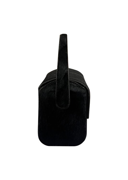 Black Pony Hair Box Mini Bag