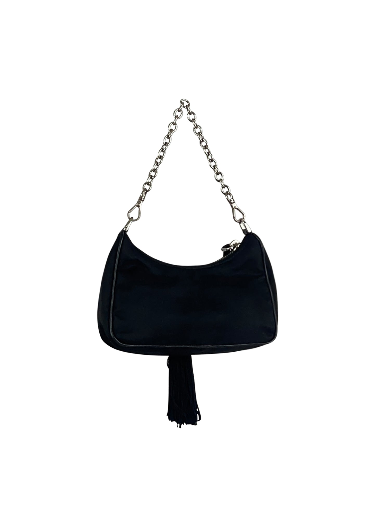 Black Nylon Passemaneria Trim Mini Hobo