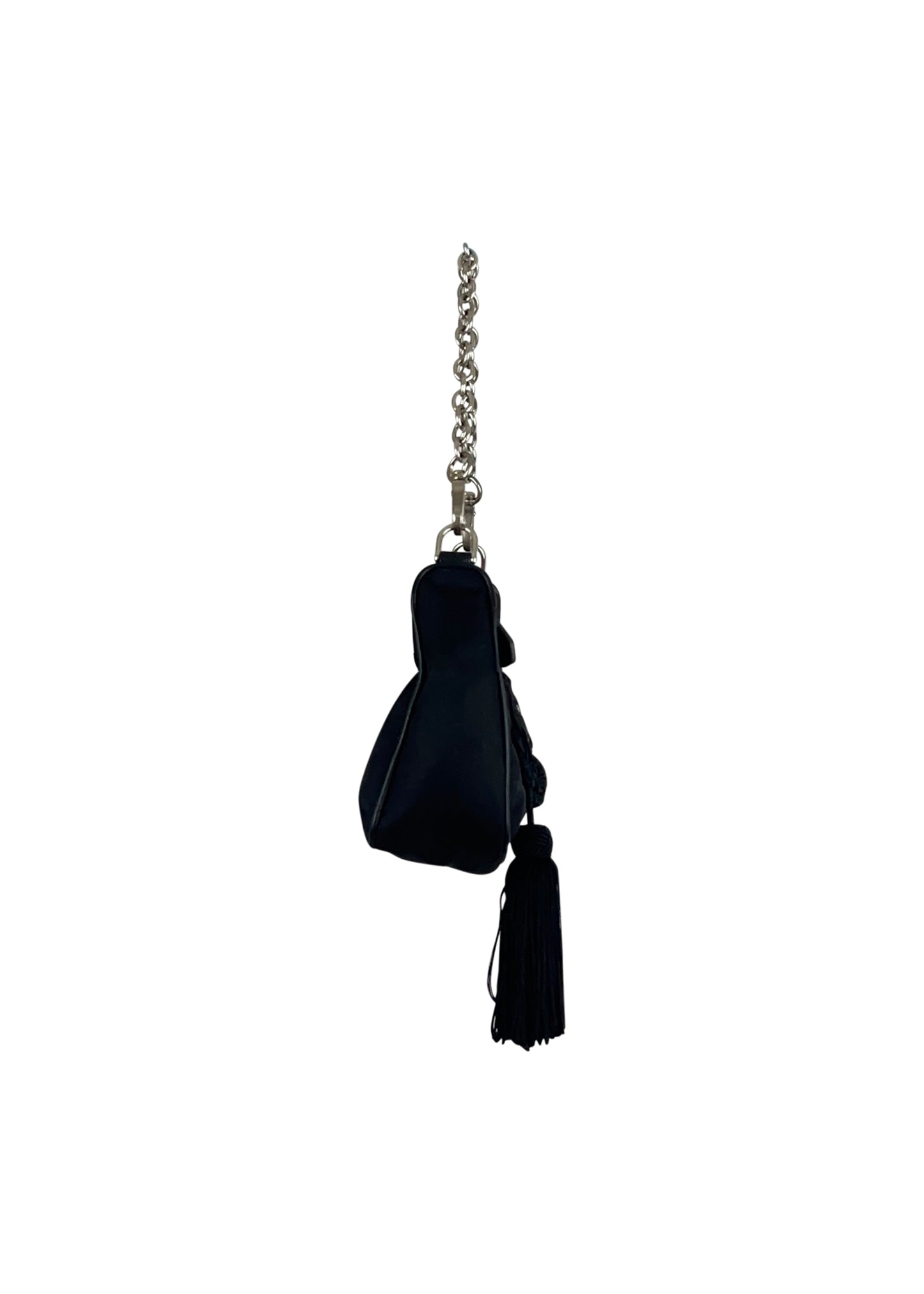 Black Nylon Passemaneria Trim Mini Hobo