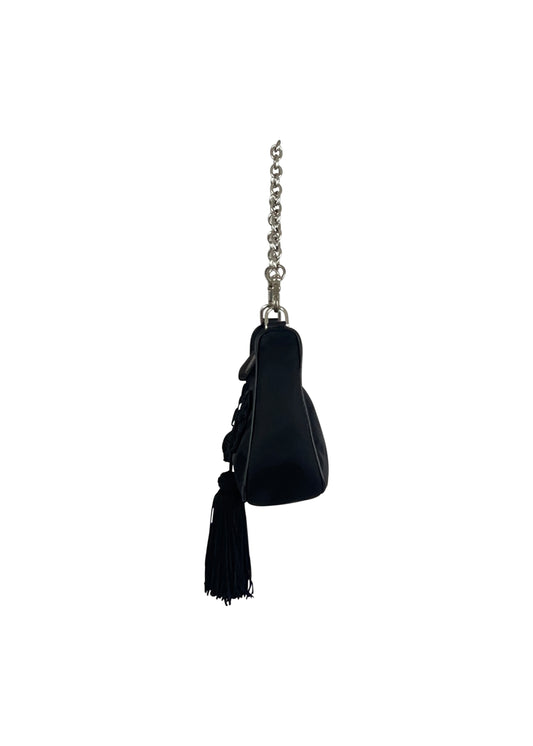 Black Nylon Passemaneria Trim Mini Hobo