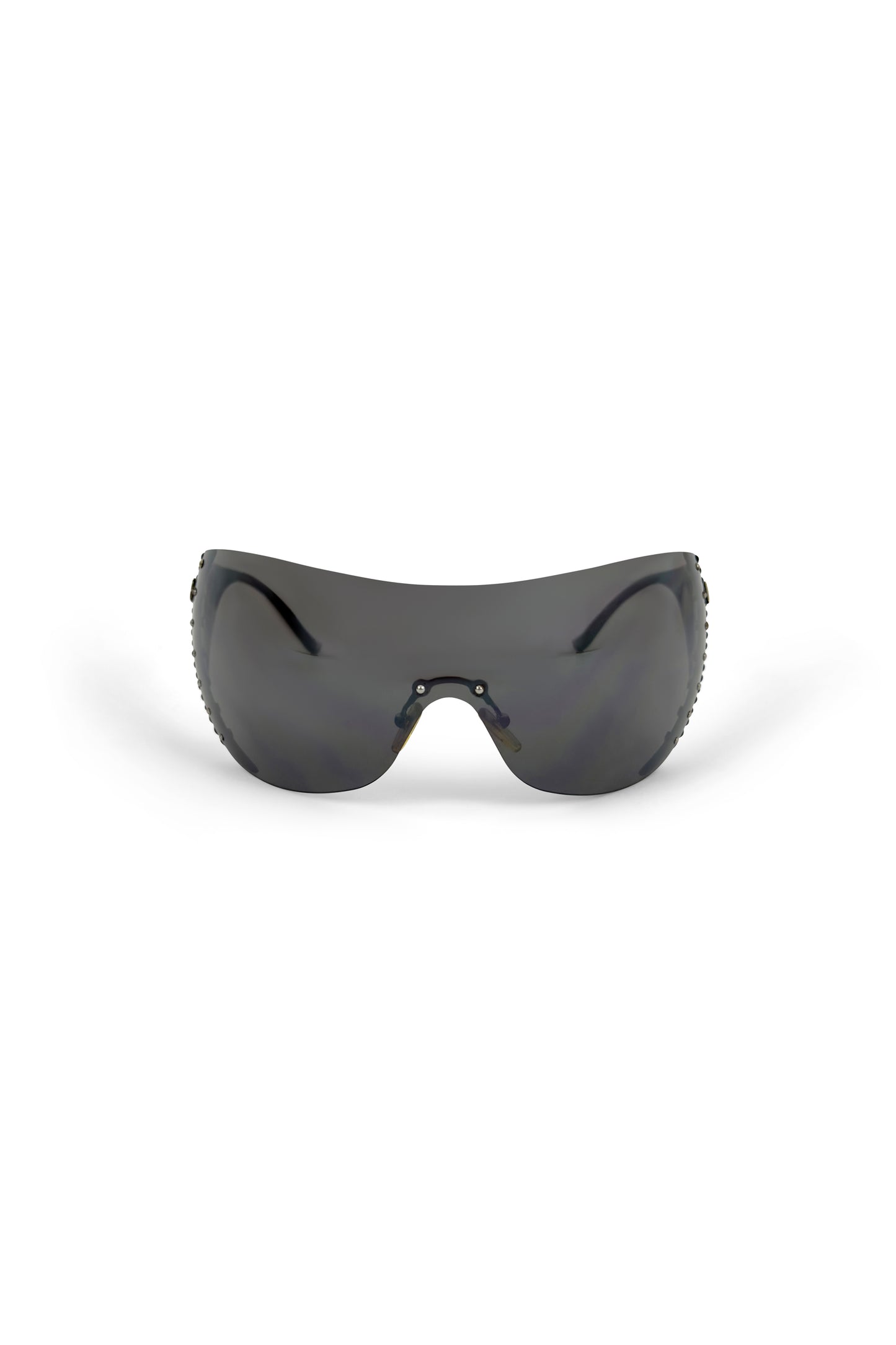 Black 'Bike' Oversized Shield Sunglasses