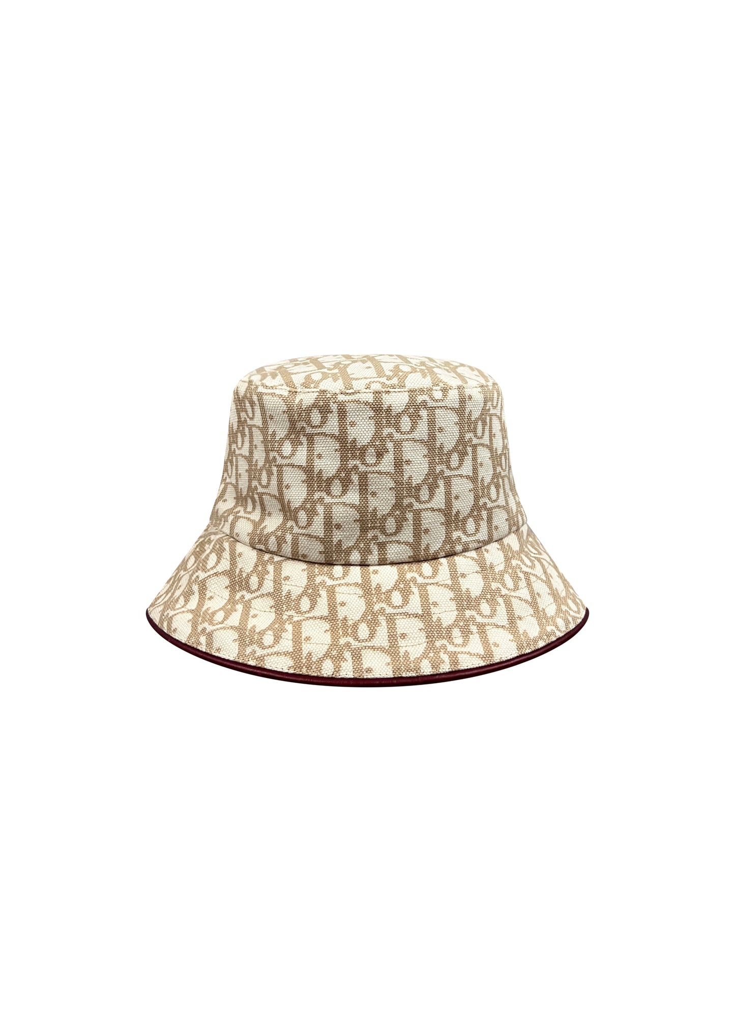 Cream Monogram Bucket Hat with Charms